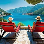 몬테네그로의 산업구조 - **Montenegro: A Tapestry of Coastal Serenity and Alpine Majesty**
A vibrant, dynamic split-scene...
